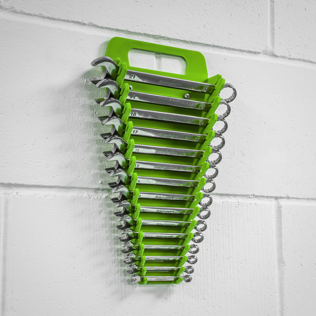 Premier Spanner Rack, 15 Spanners Capacity, Hi-Vis Green (WR08HV)