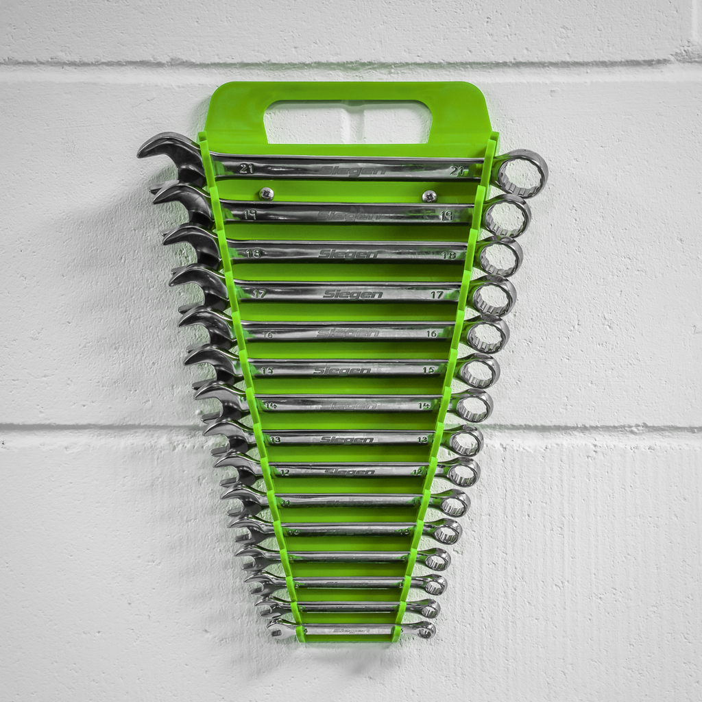 Premier Spanner Rack, 15 Spanners Capacity, Hi-Vis Green (WR08HV)