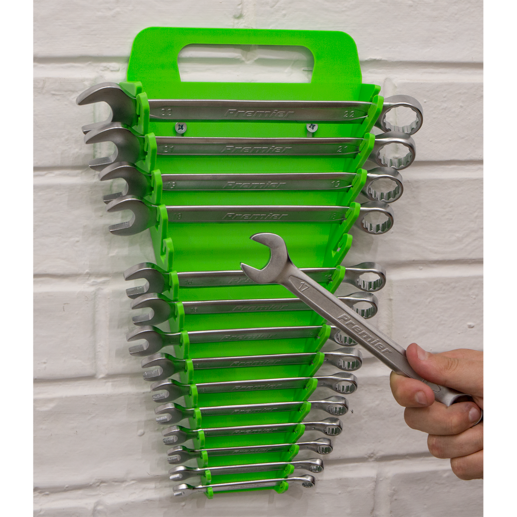 Premier Spanner Rack, 15 Spanners Capacity, Hi-Vis Green (WR08HV)