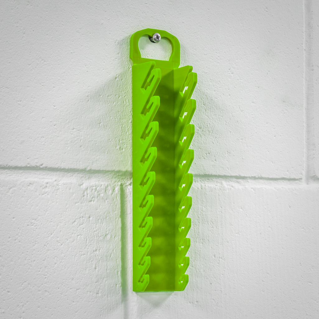 Premier Spanner Rack, 10 Stubby Spanners Capacity, Hi-Vis Green (WR10HV)