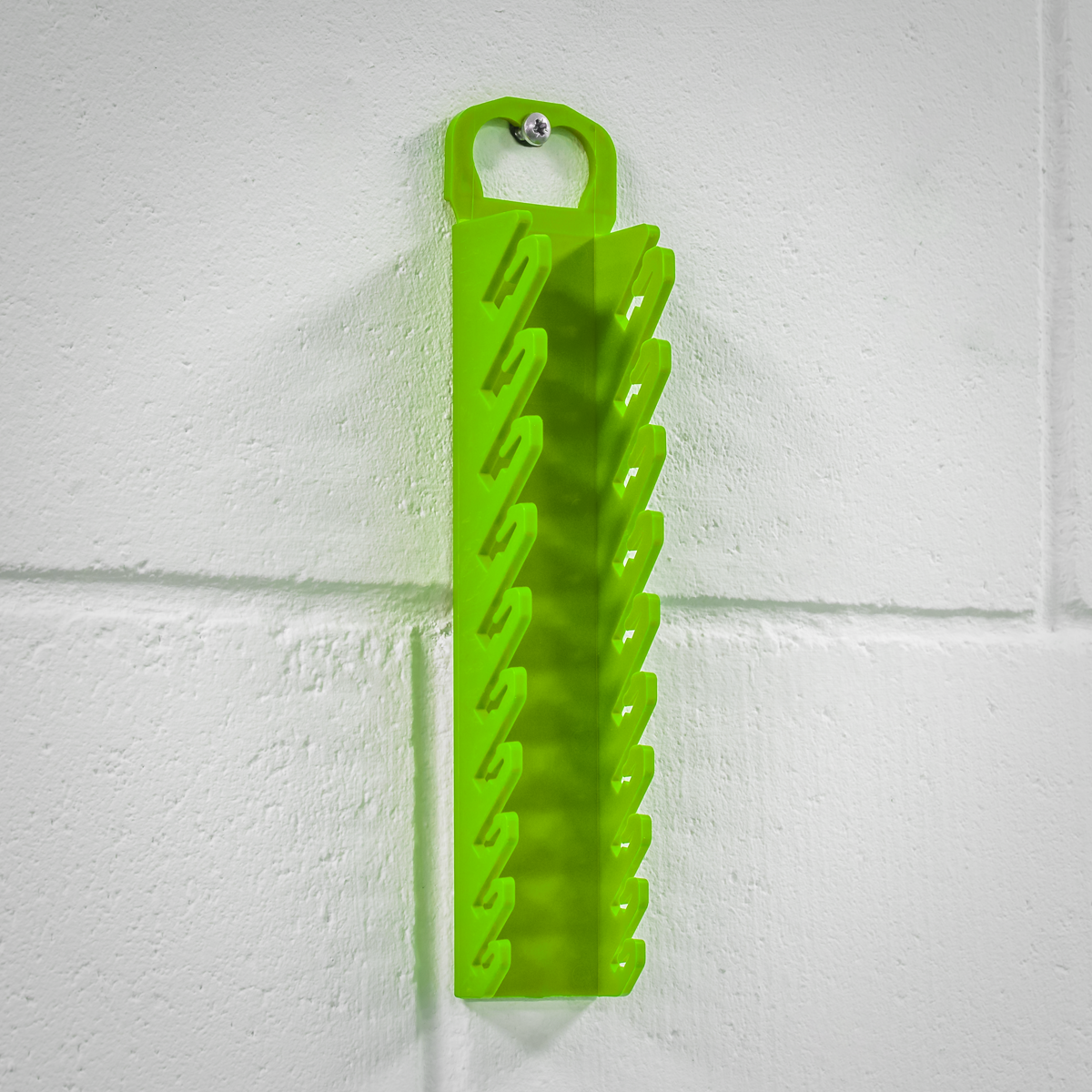 Premier Spanner Rack, 10 Stubby Spanners Capacity, Hi-Vis Green (WR10HV)