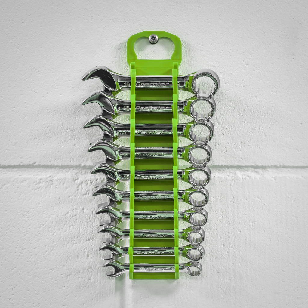 Premier Spanner Rack, 10 Stubby Spanners Capacity, Hi-Vis Green (WR10HV)
