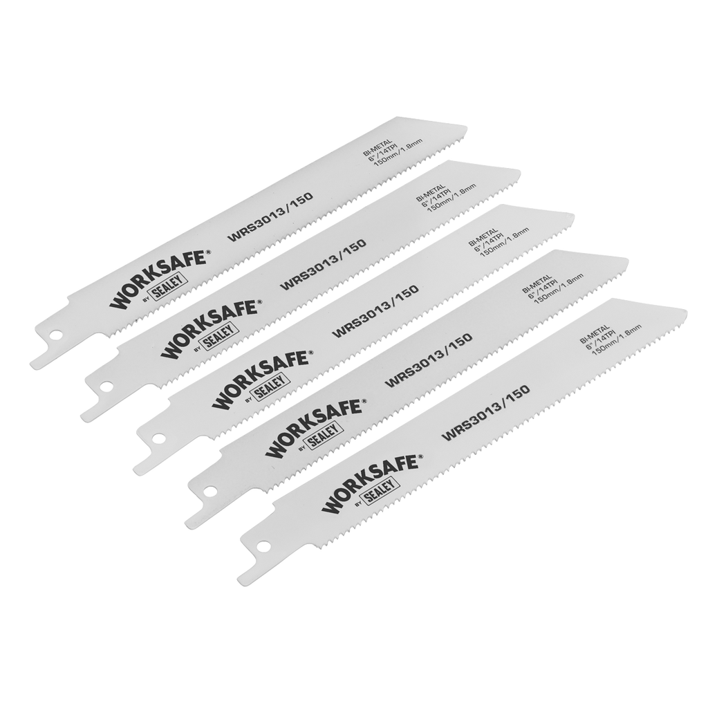 Worksafe® Reciprocating Saw Blade 150mm 14tpi - Pack of 5