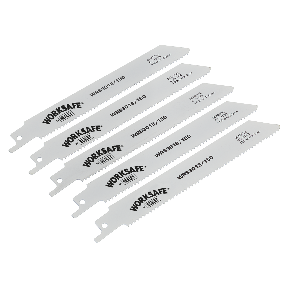 Worksafe® Reciprocating Saw Blade 150mm 10tpi - Pack of 5