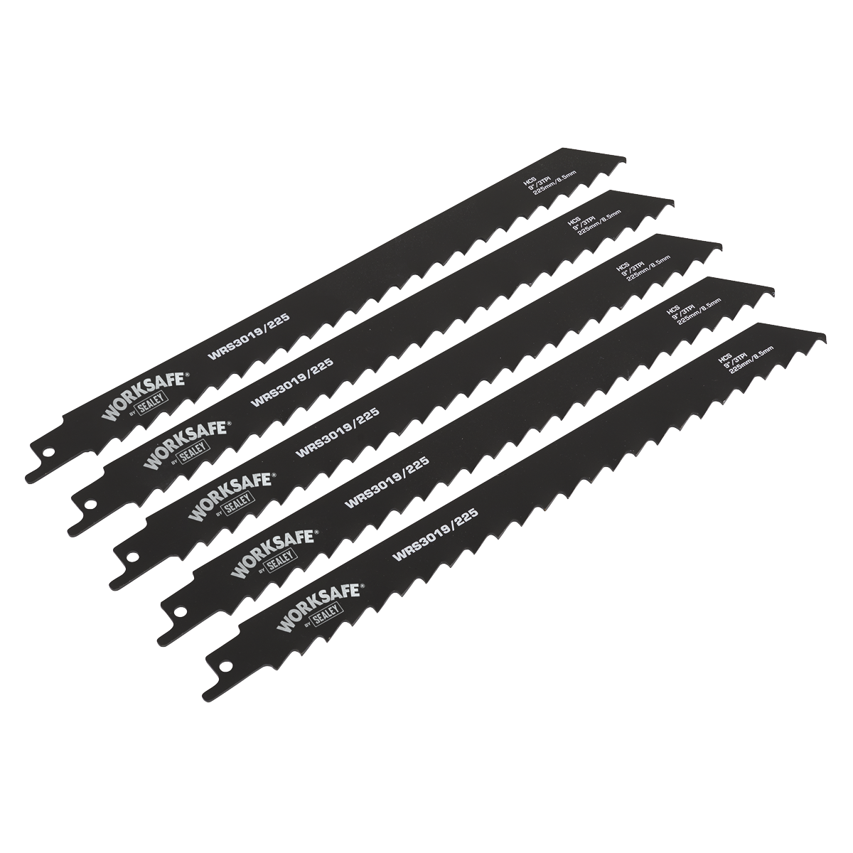 Reciprocating Saw Blade for Wood 225mm 3tpi - Pack of 5
