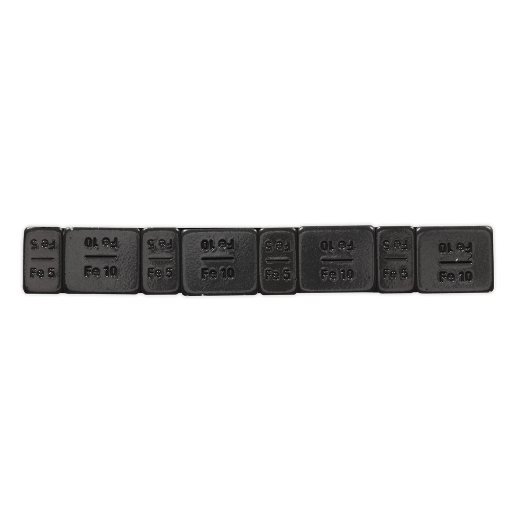 Black Steel Adhesive Wheel Weight 5/10g Strip of 8 - Pack of