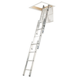 Werner 3-Section Aluminium Loft Ladder & Handrail 2.13m - 3m