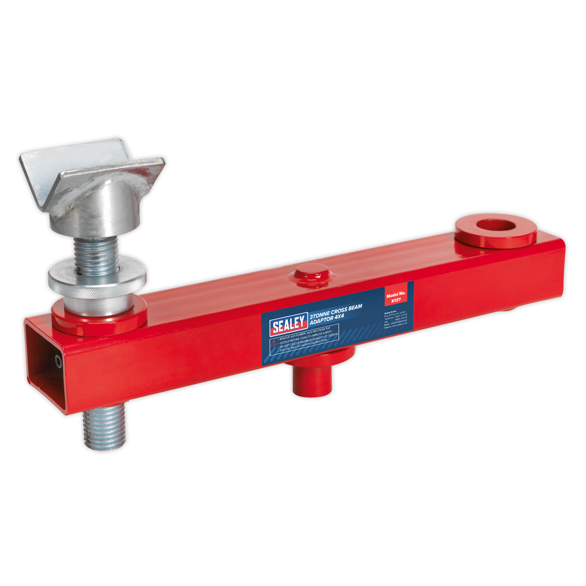 Sealey X137 3 Tonne Cross Beam 4x4 Vehicle Support Lift Adaptor, Red