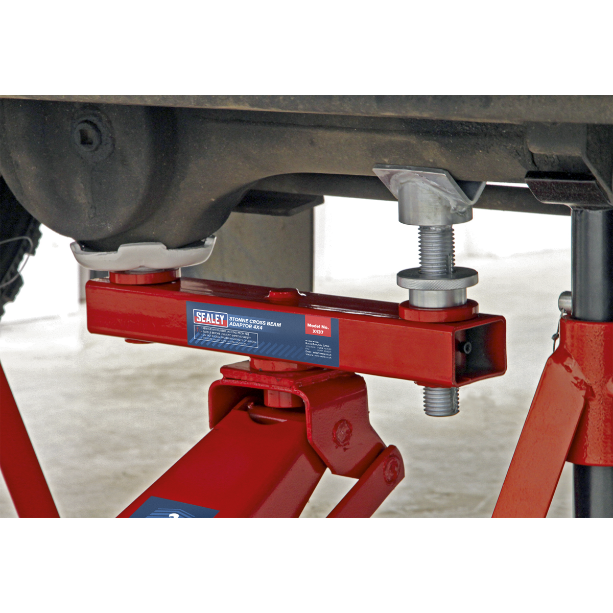 Sealey X137 3 Tonne Cross Beam 4x4 Vehicle Support Lift Adaptor, Red