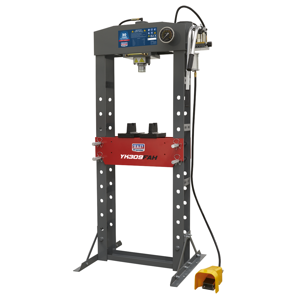 Premier Air/Hydraulic Floor Type Press with Foot Pedal 30 Tonne