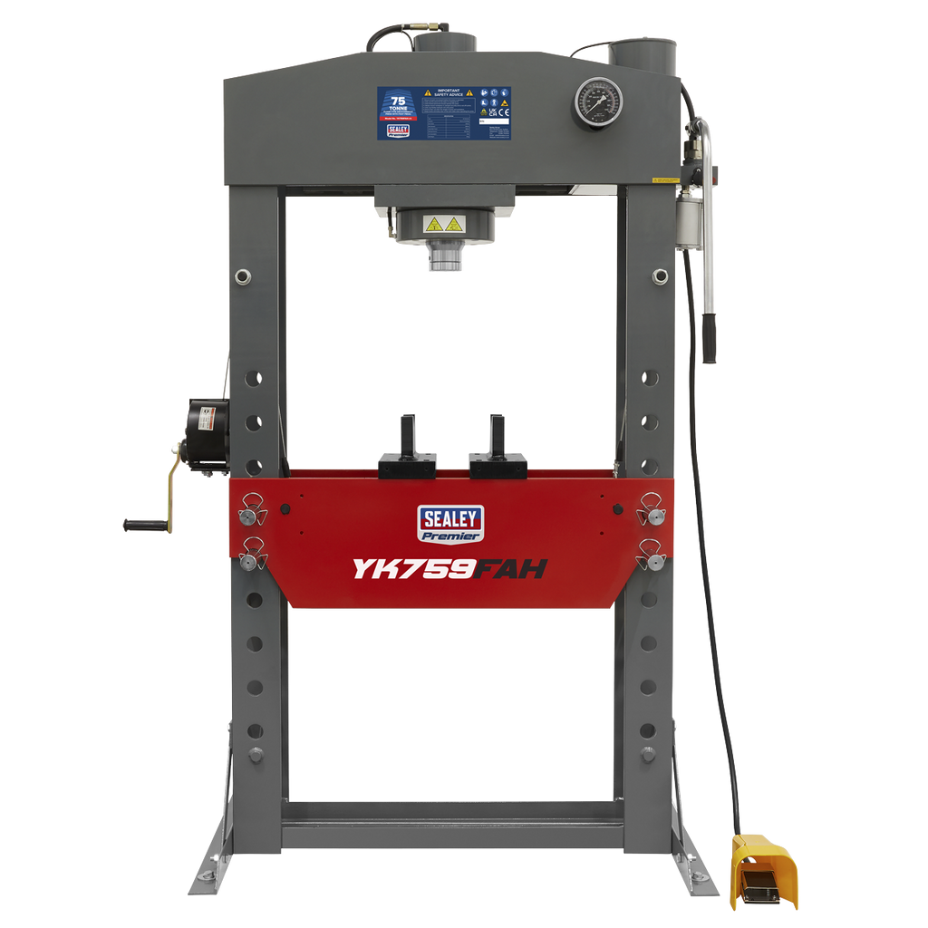 Premier Air/Hydraulic Floor Type Press with Foot Pedal 75 Tonne