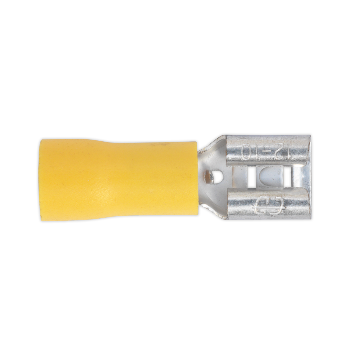 Push-On Female Terminal 6.3mm, Yellow - Pack of 100