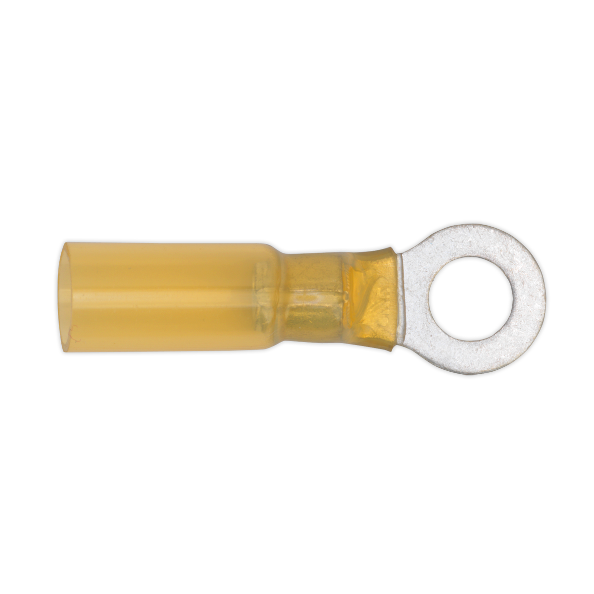 Heat Shrink Ring Terminal 6.4mm, Yellow - Pack of 25