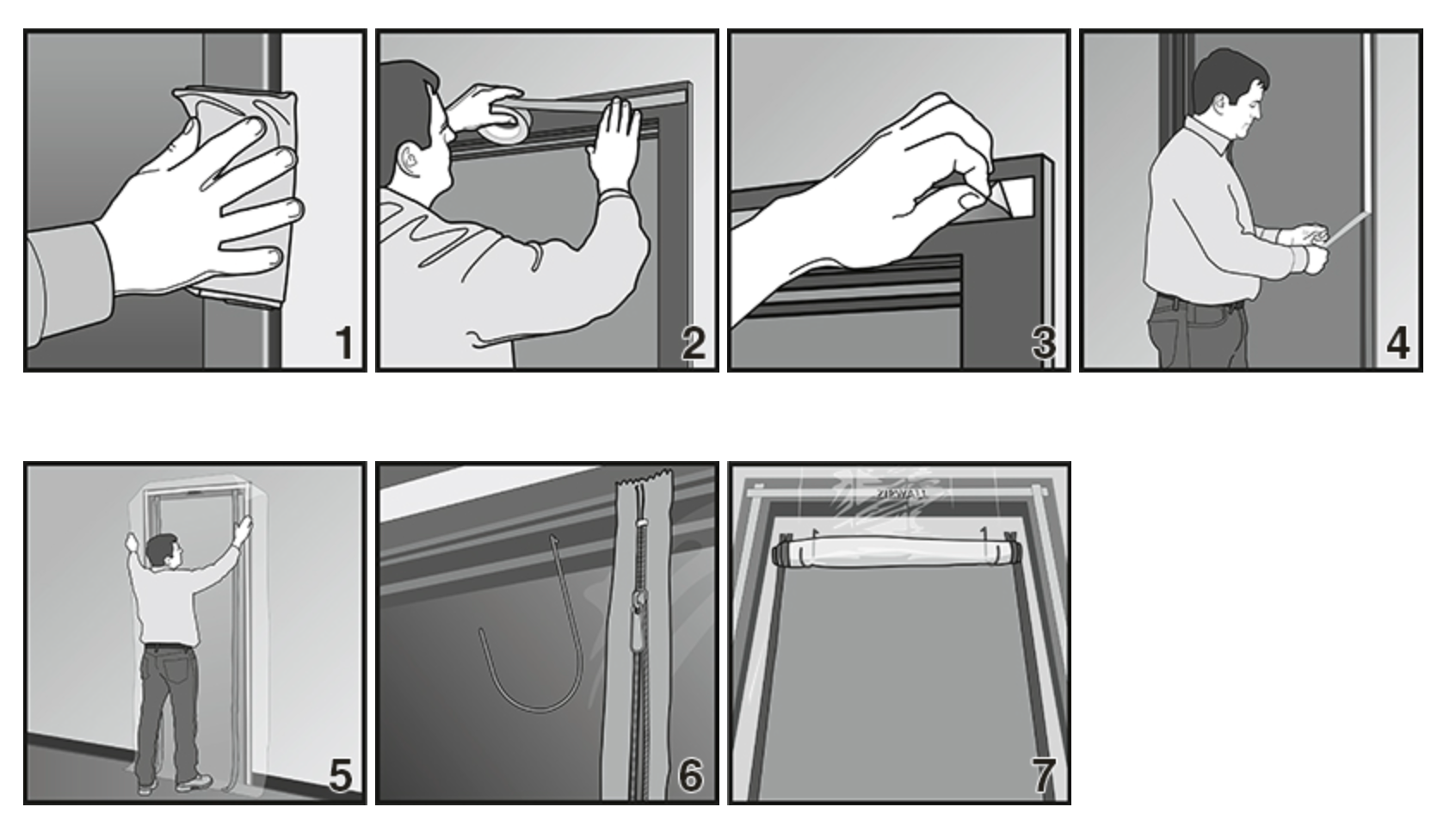 Zipwall ZDC ZipDoor Flame Retardant Commerical Door Kit Zip Wall Dust Barrier System