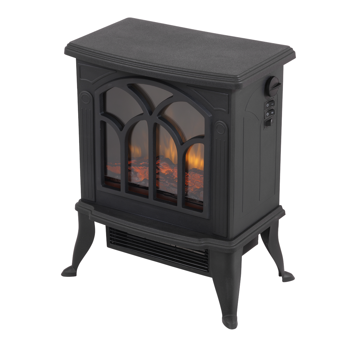 Baridi Electric Stove Heater with LED Log Flame 1800W (DH121)