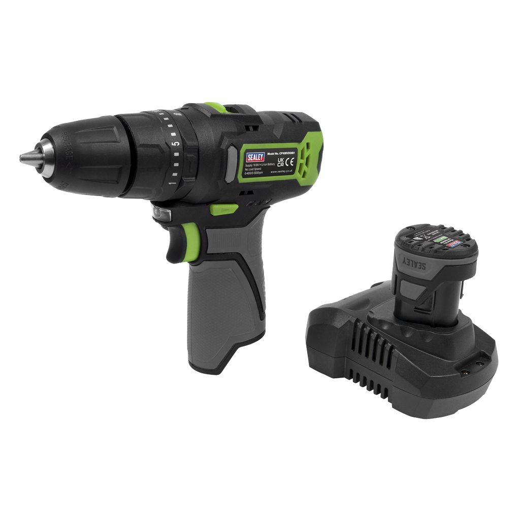 SV10.8 Series 10mm Cordless Combi Drill Kit, Euro Plug (CP108VDDEU)