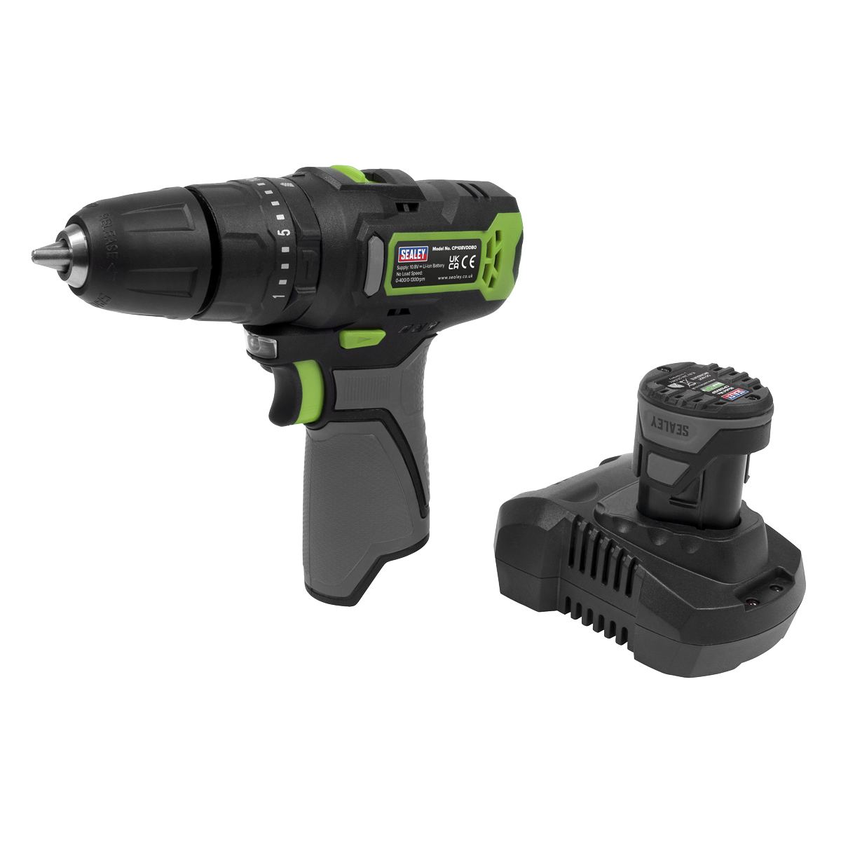 SV10.8 Series 10mm Cordless Combi Drill Kit, Euro Plug (CP108VDDEU)