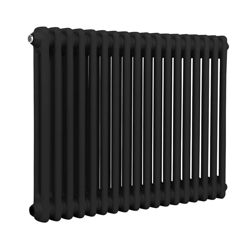 Baridi Horizontal Traditional 2 Column Radiator 600 x 832mm – Black