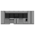 Superline PRO® Black Edition Storage System with Stainless Steel Worktop 4.92m (APMSBESTACK07SS)