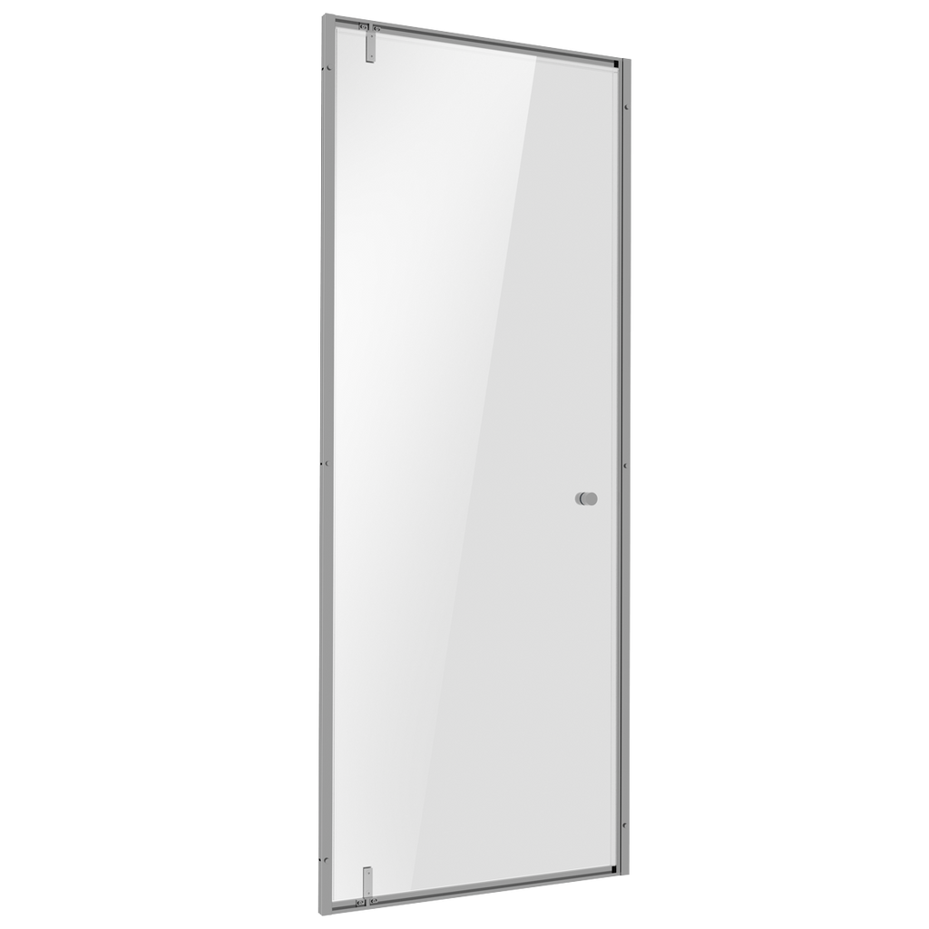 Hinged Shower Door 800 x 1850mm, 6mm Tempered Glass, Reversible - Chrome
