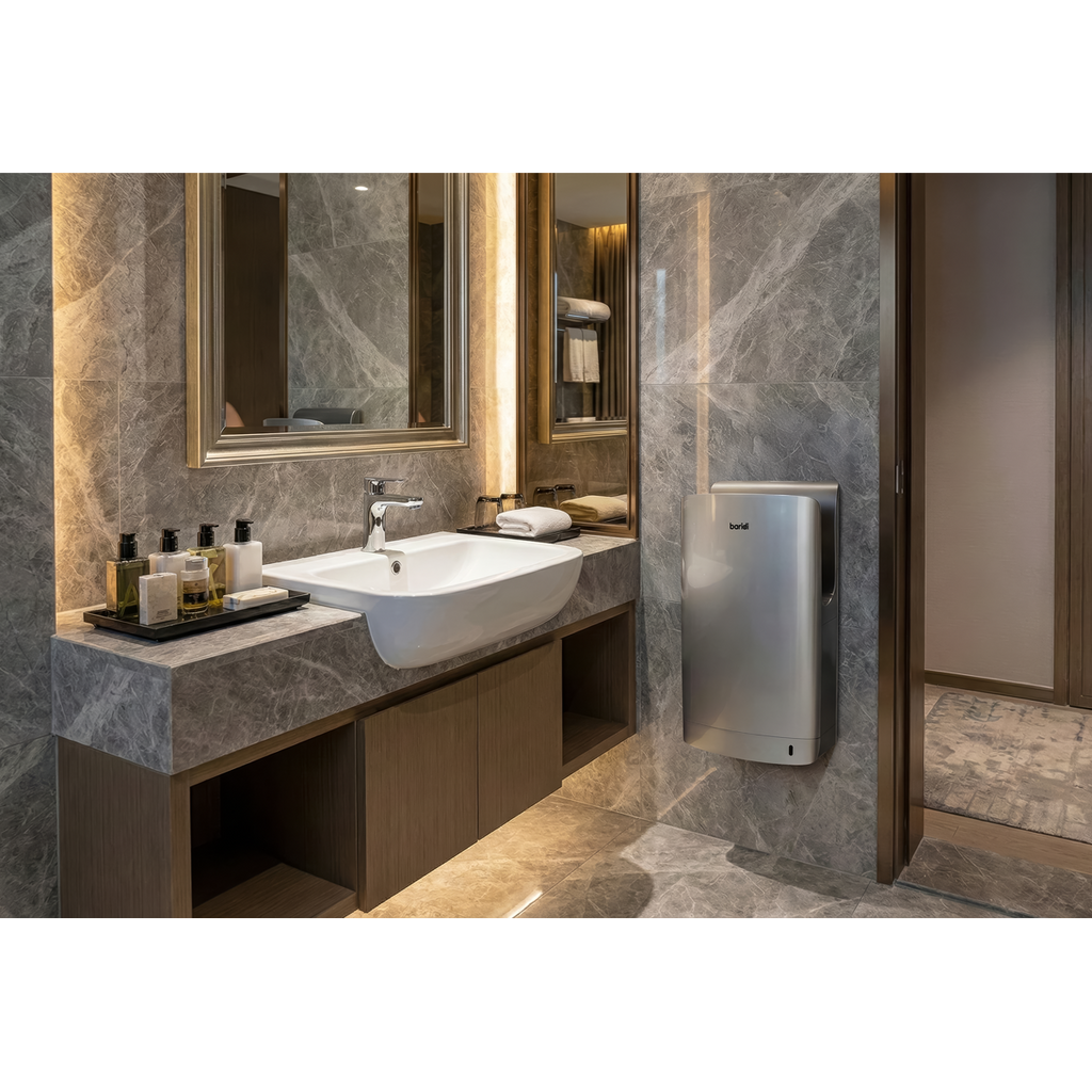 Baridi Hand Dryer with HEPA Filter & Auto-Sensor 1750W/230V - Silver