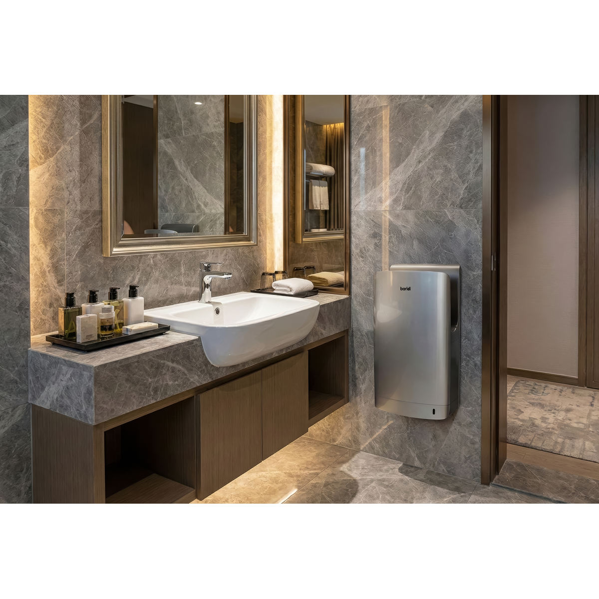 Baridi Hand Dryer with HEPA Filter & Auto-Sensor 1750W/230V - Silver