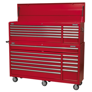 Topchest & Rollcab Combination 23 Drawer with Ball-Bearing Slides - Red