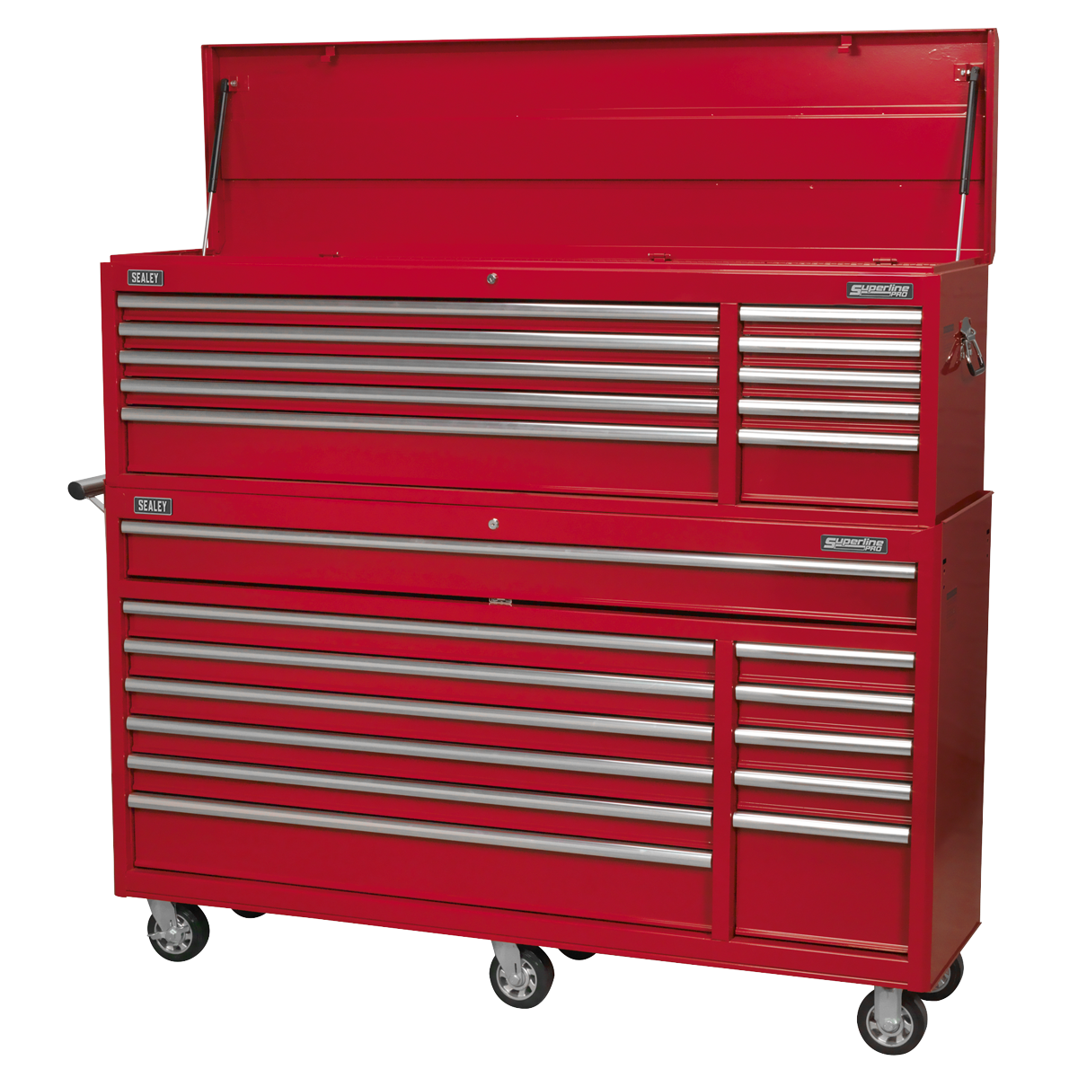 Topchest & Rollcab Combination 23 Drawer with Ball-Bearing Slides - Red