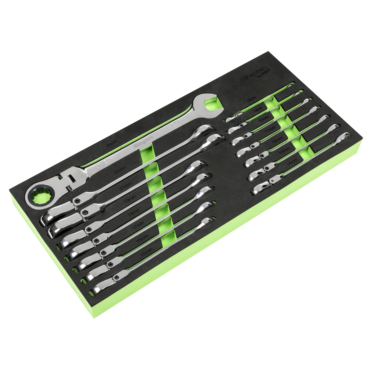 Flexi-Head Combination Ratchet Spanner Set 15pc