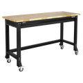 Superline PRO® Black Edition Heavy-Duty Mobile Workbench with Wooden Worktop 1524mm (AP0620M)