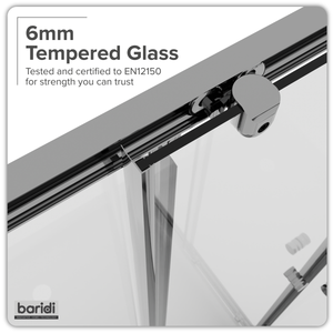 Corner Shower Entry Enclosure 1000 x 800 x 1850mm with 6mm Tempered Glass - Chrome