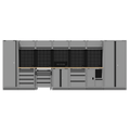 Superline PRO® Black Edition Storage System with Rubber Wood Worktop 4.92m (APMSBESTACK07W)