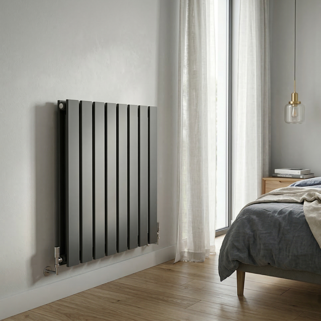 Baridi Horizontal Radiator Contemporary Double Flat Panel Design 600 x 560mm – Anthracite