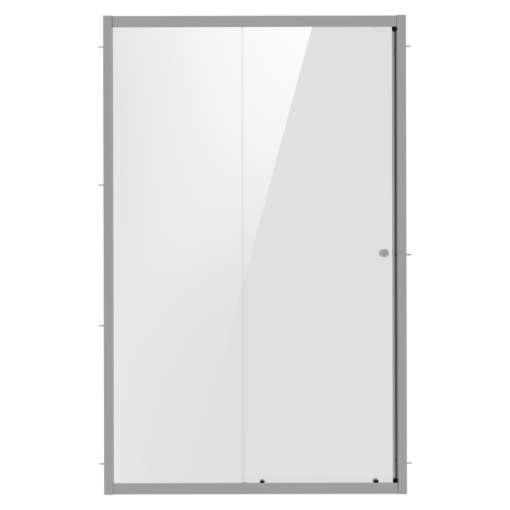 Sliding Shower Door 1000 x 1850mm, 6mm Tempered Glass, Reversible - Chrome