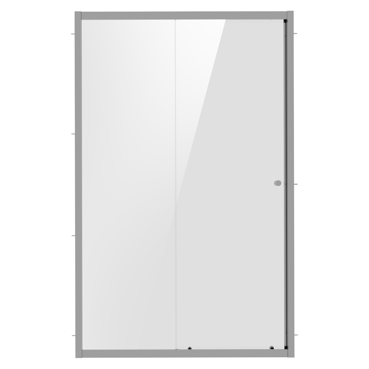 Sliding Shower Door 1000 x 1850mm, 6mm Tempered Glass, Reversible - Chrome