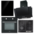 Baridi Angled Cooker Hood, Oven, Gas Hob & Splashback 60cm (DH391)