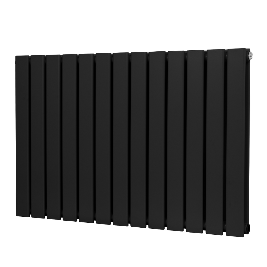 Baridi Horizontal Radiator Contemporary Double Flat Panel Design 600 x 910mm – Black