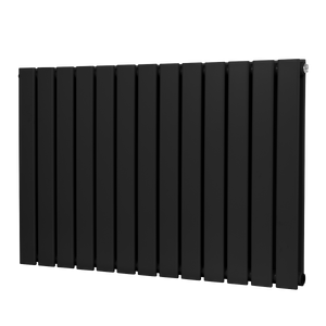 Baridi Horizontal Radiator Contemporary Double Flat Panel Design 600 x 910mm – Black