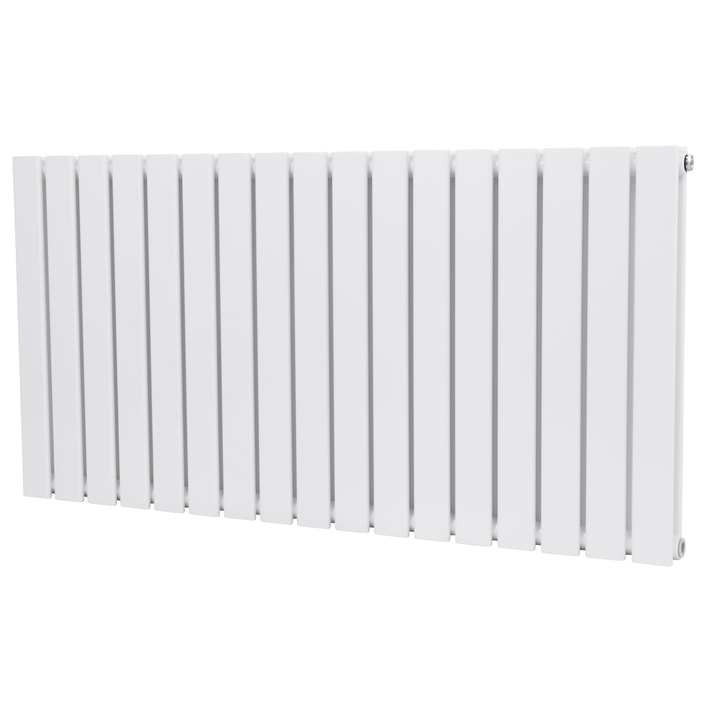 Baridi Horizontal Radiator Contemporary Double Flat Panel Design 600 x 1190mm – White