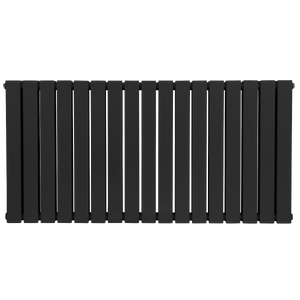 Baridi Horizontal Radiator Contemporary Double Flat Panel Design 600 x 1190mm – Black