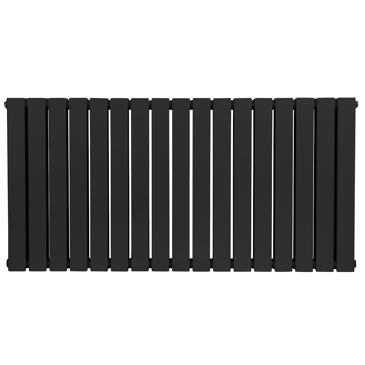 Baridi Horizontal Radiator Contemporary Double Flat Panel Design 600 x 1190mm – Black