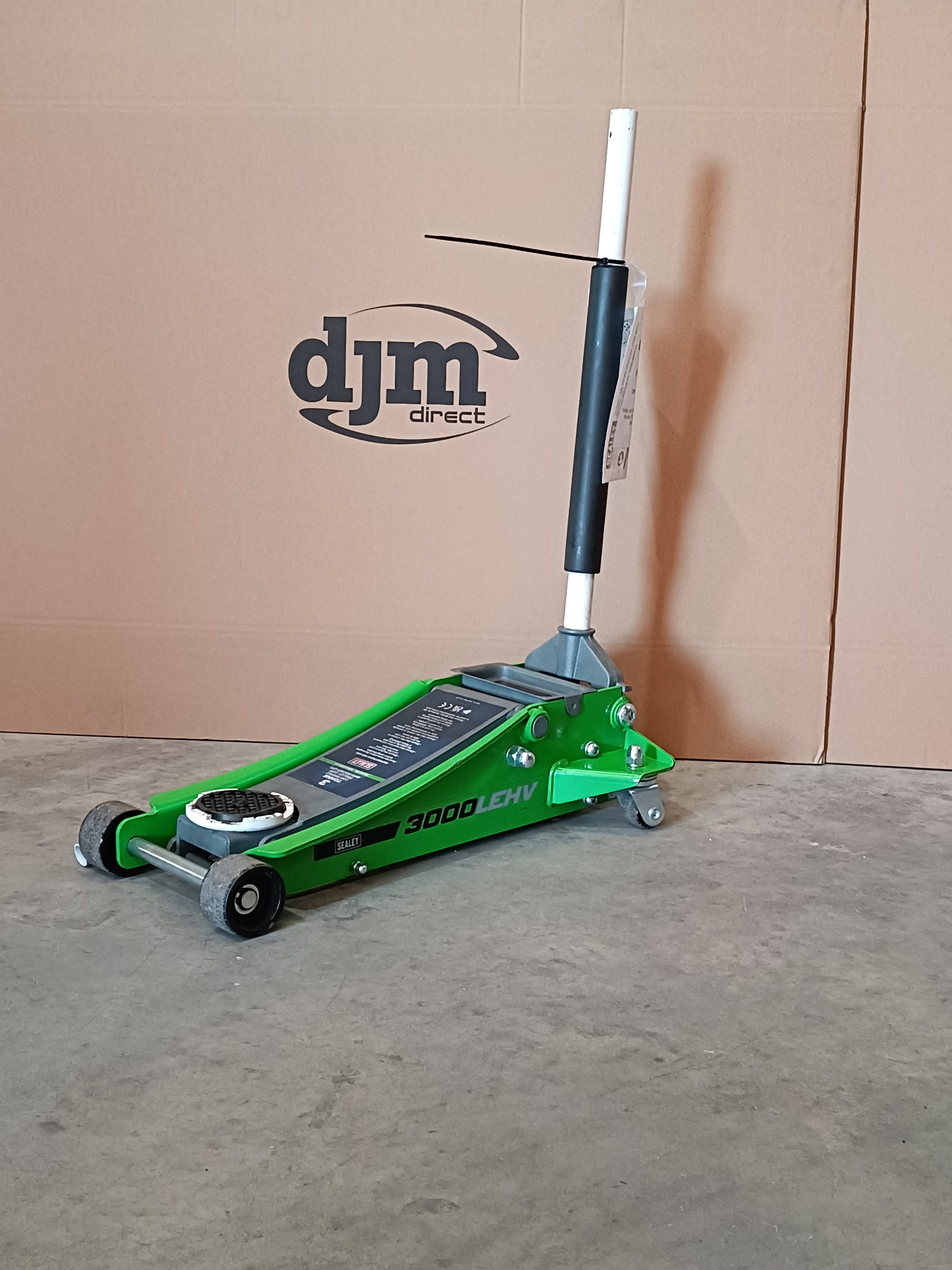 Sealey 3 Tonne Low Entry Trolley Jack with Rocket Lift - Green - B