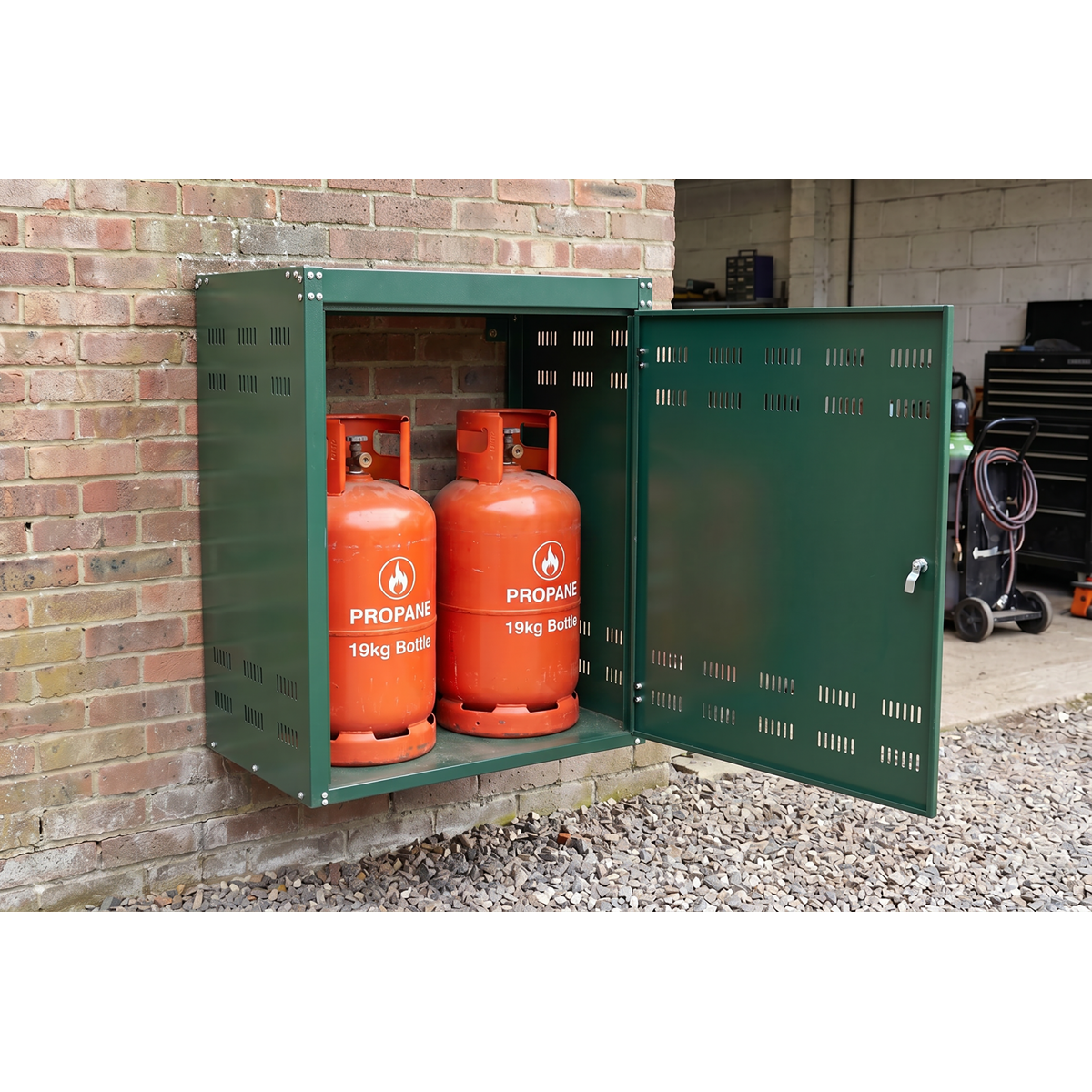 Solid Gas Cylinder Safety Cabinet - 2 x 19kg