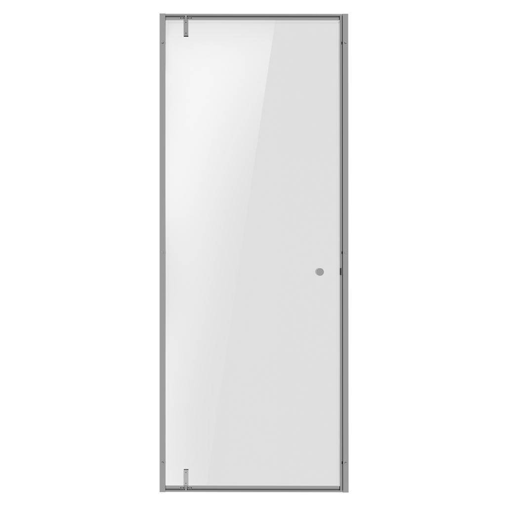 Hinged Shower Door 800 x 1850mm, 6mm Tempered Glass, Reversible - Chrome