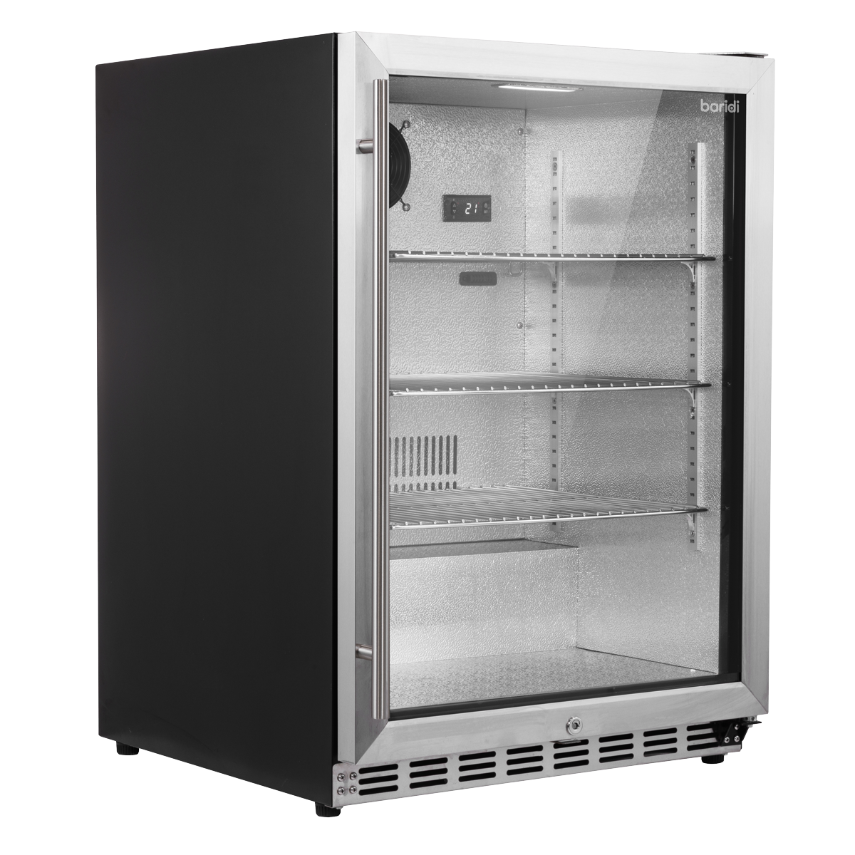Baridi Outdoor Drinks Fridge with Triple Glazed Door & Lock 150L Stainless Steel (DH439)