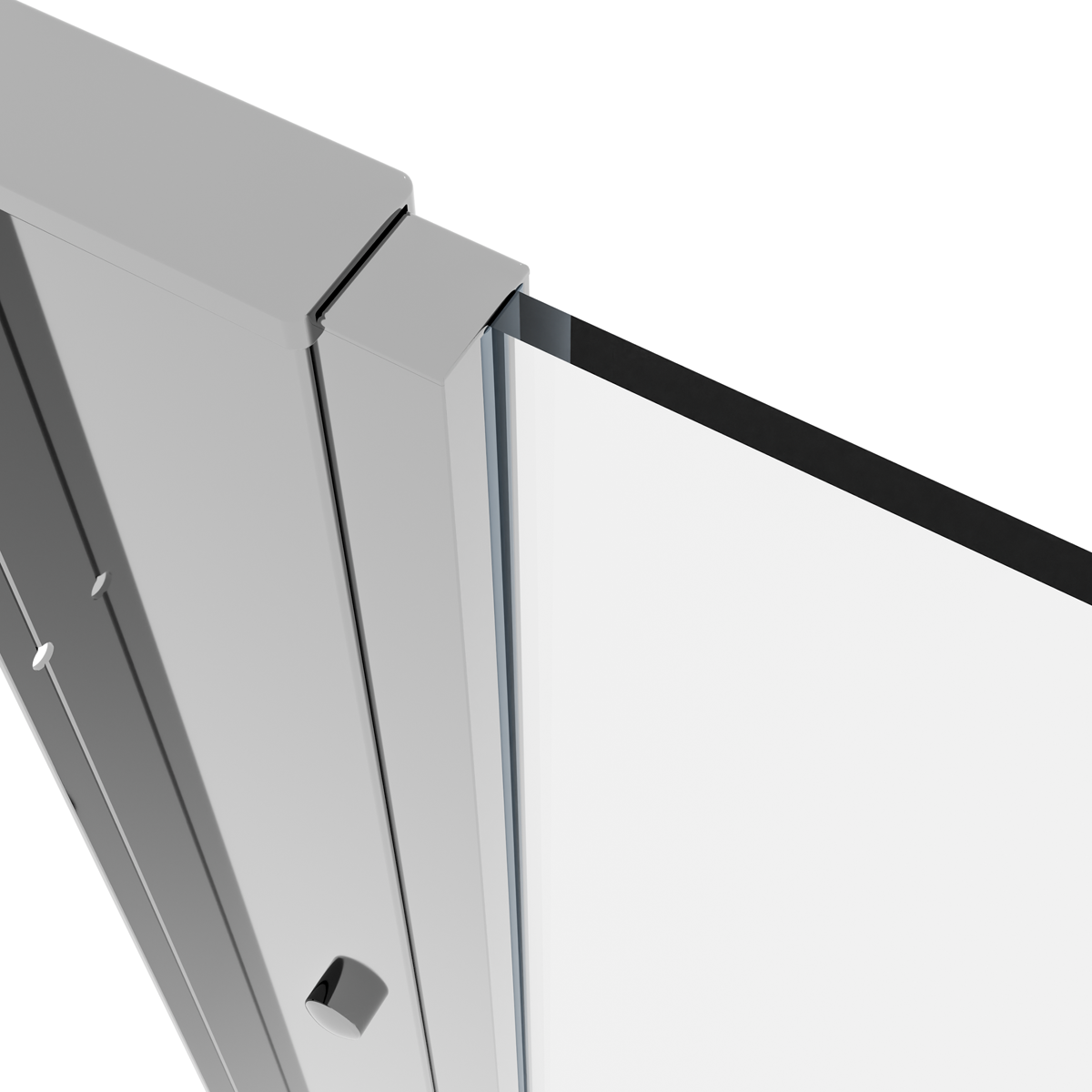 Baridi Side Panel for Sliding Shower Doors, 6mm Tempered Glass - Chrome