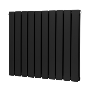 Baridi Horizontal Radiator Contemporary Double Flat Panel Design 600 x 700mm – Black