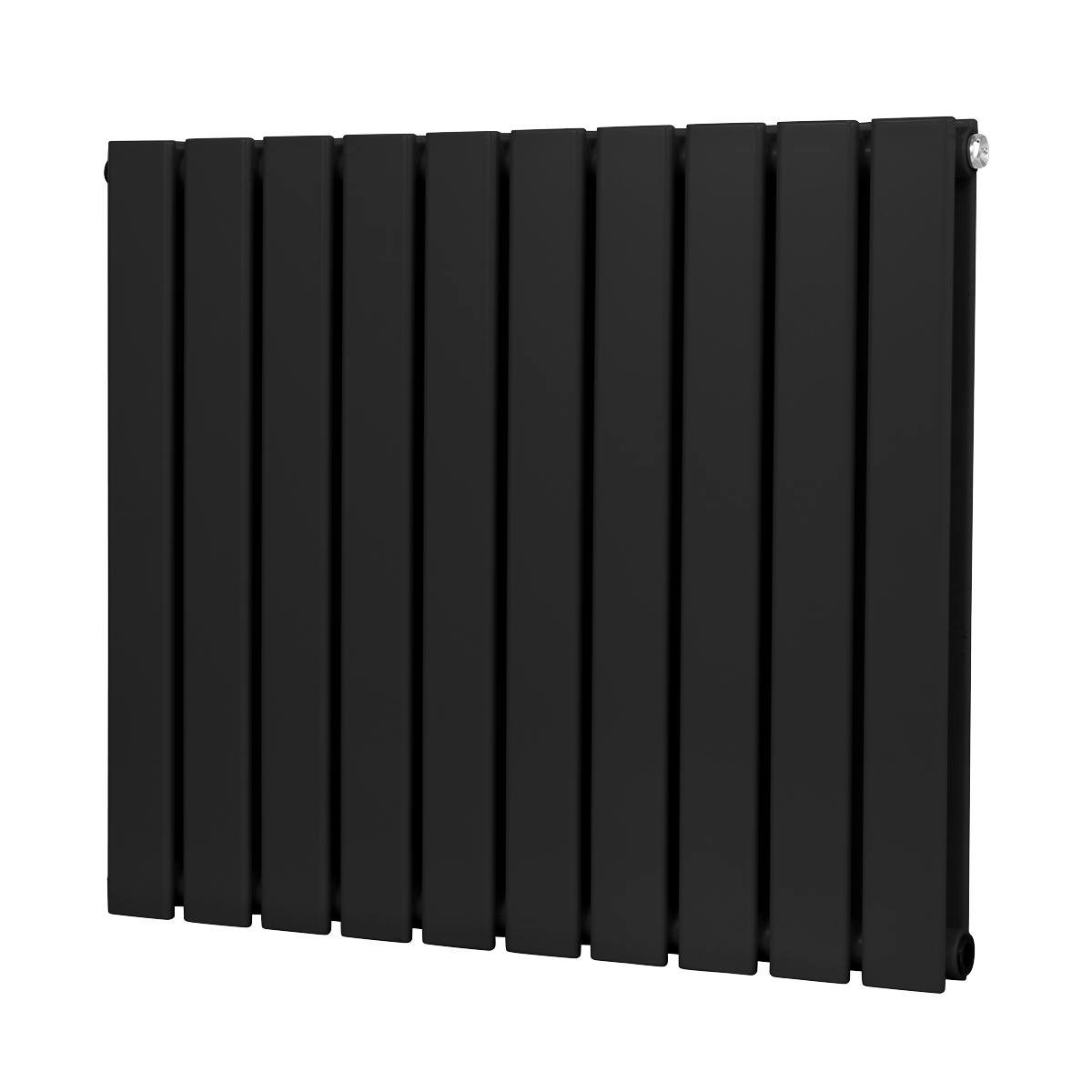 Baridi Horizontal Radiator Contemporary Double Flat Panel Design 600 x 700mm – Black
