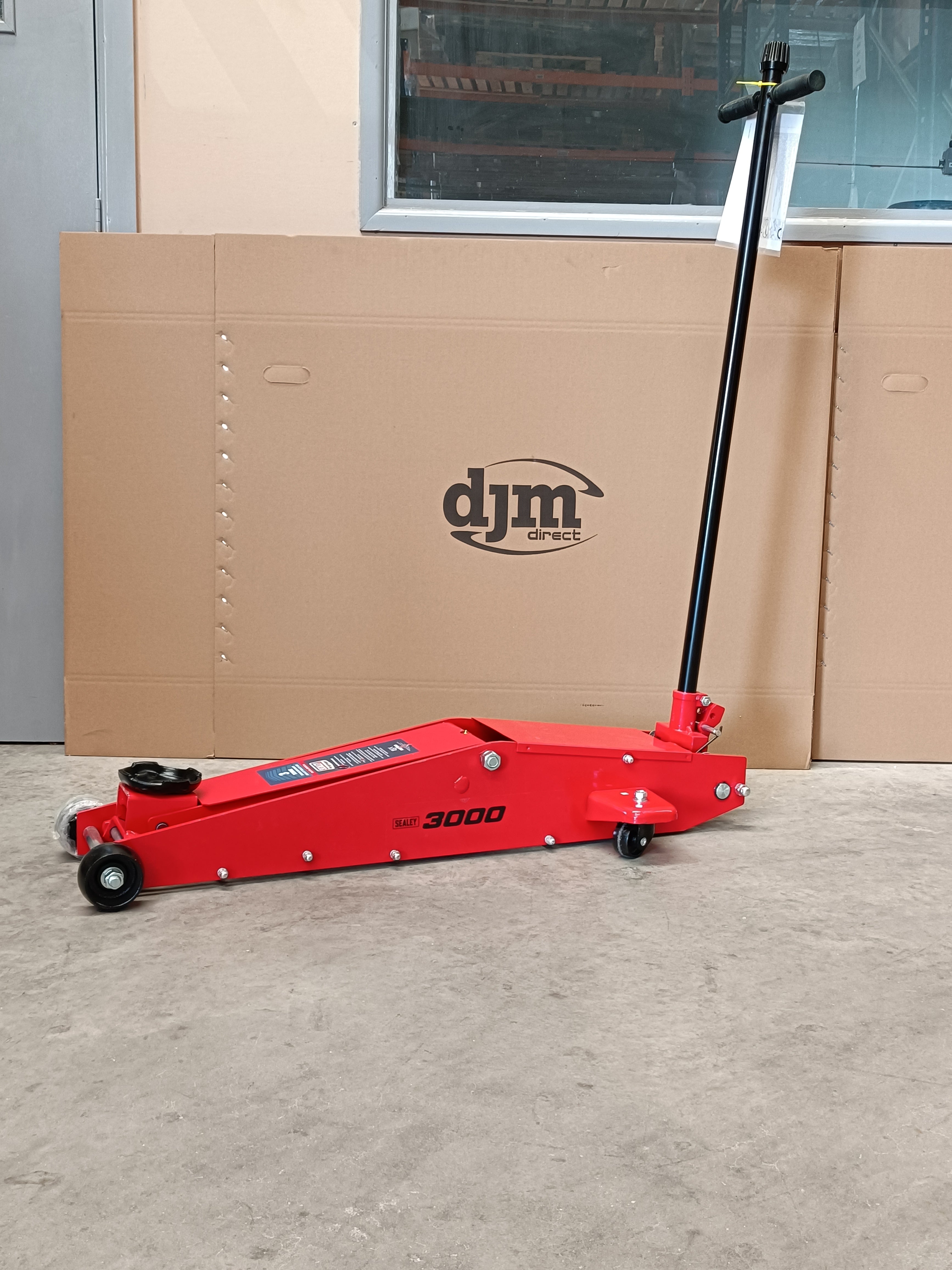 Sealey 3 Tonne Long Reach High Lift Trolley Jack - Red - D