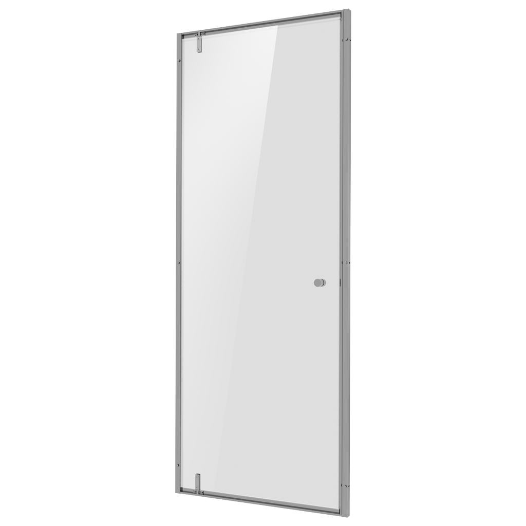 Hinged Shower Door 800 x 1850mm, 6mm Tempered Glass, Reversible - Chrome